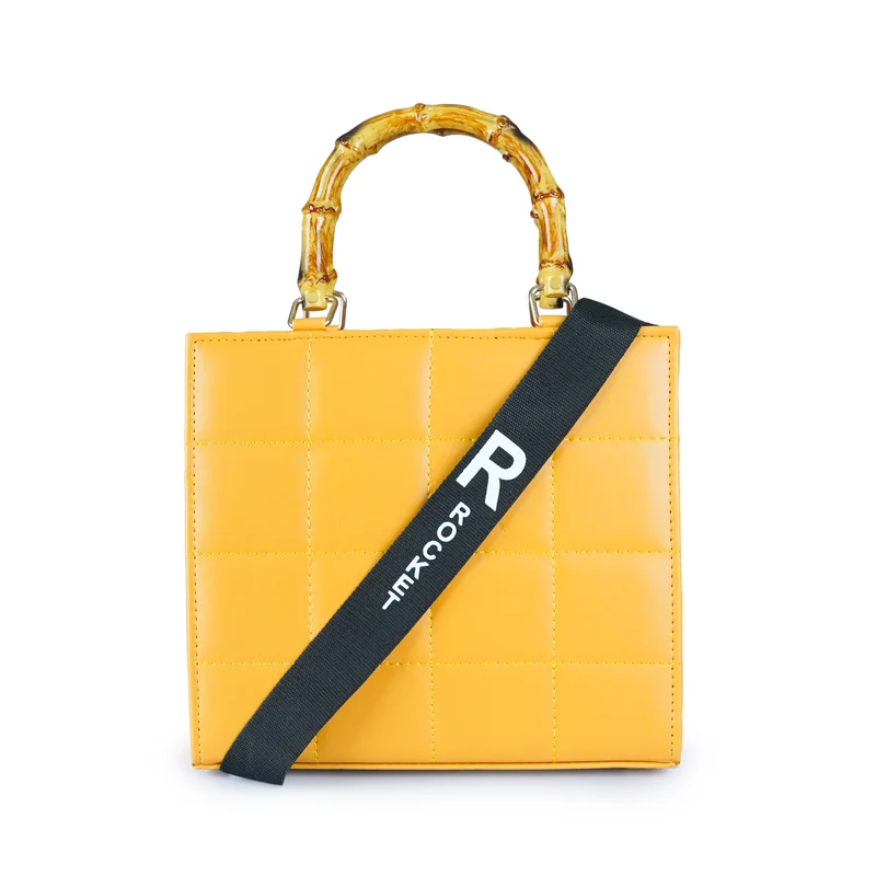 Mustard Bamboo Handle Bag - Premium Ladies Handbags Online in Pakistan | Bagloft